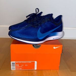 Brand New Nike Zoom Pegasus 35 Turbo, size 13”, indigo force/photo blue